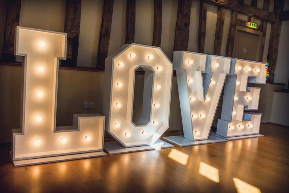 Wedding Love Letters Prestige Sound, Light Up Letters For Wedding Hire